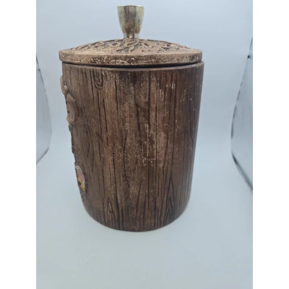 Vintage Cookie Jar with Apple Design